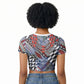 Nigeria Traditional Coral Bead Attire Raglan Cropped T shirt Tribal African Style