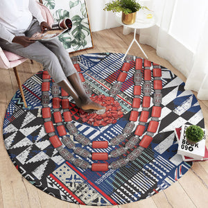 Nigeria Traditional Coral Bead Attire Round Carpet Tribal African Style