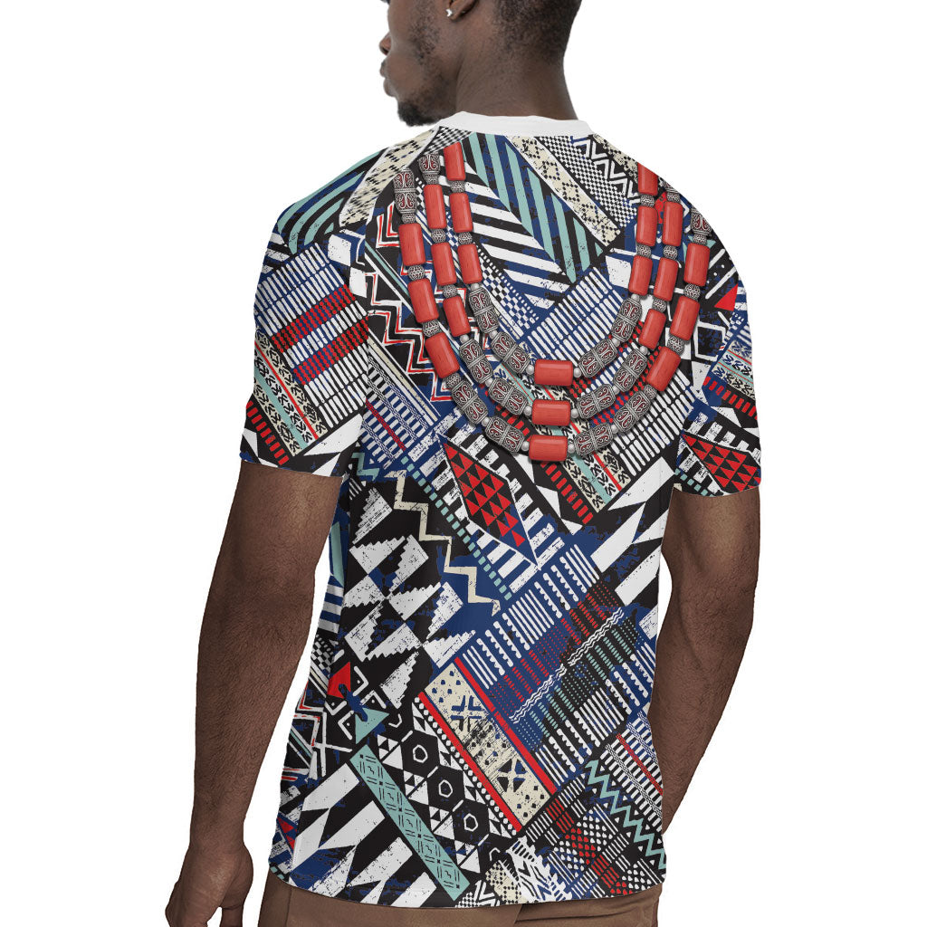 Nigeria Traditional Coral Bead Attire Rugby Jersey Tribal African Style