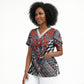 Nigeria Traditional Coral Bead Attire Scrub Top Tribal African Style