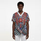 Nigeria Traditional Coral Bead Attire Scrub Top Tribal African Style