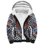 Nigeria Traditional Coral Bead Attire Sherpa Hoodie Tribal African Style