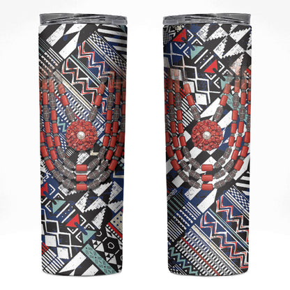Nigeria Traditional Coral Bead Attire Skinny Tumbler Tribal African Style