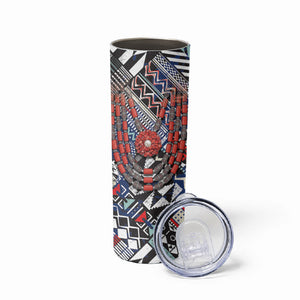 Nigeria Traditional Coral Bead Attire Skinny Tumbler Tribal African Style