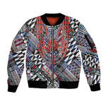 Nigeria Traditional Coral Bead Attire Sleeve Zip Bomber Jacket Tribal African Style