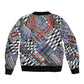 Nigeria Traditional Coral Bead Attire Sleeve Zip Bomber Jacket Tribal African Style