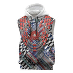 Nigeria Traditional Coral Bead Attire Sleeveless Hoodie Tribal African Style