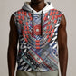 Nigeria Traditional Coral Bead Attire Sleeveless Hoodie Tribal African Style