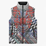 Nigeria Traditional Coral Bead Attire Sleeveless Puffer Jacket Tribal African Style