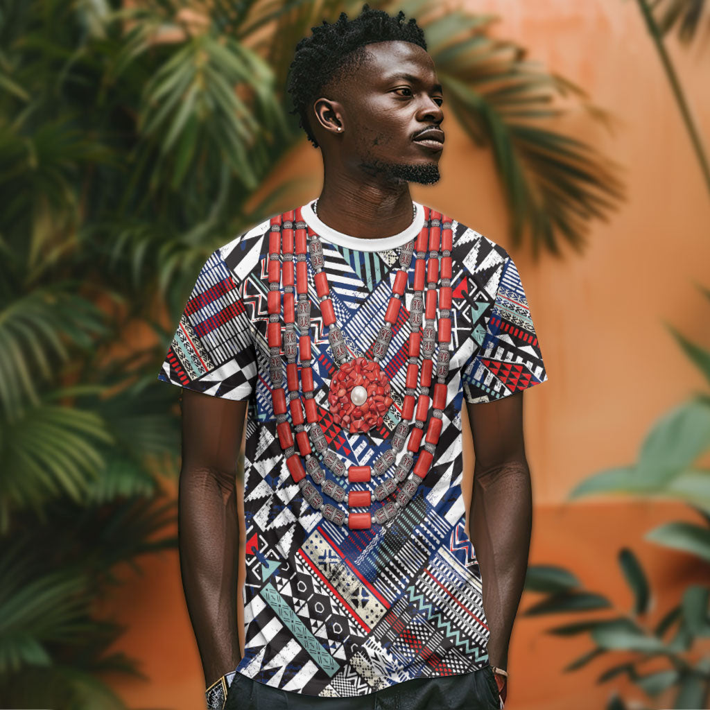 Nigeria Traditional Coral Bead Attire T shirt Tribal African Style
