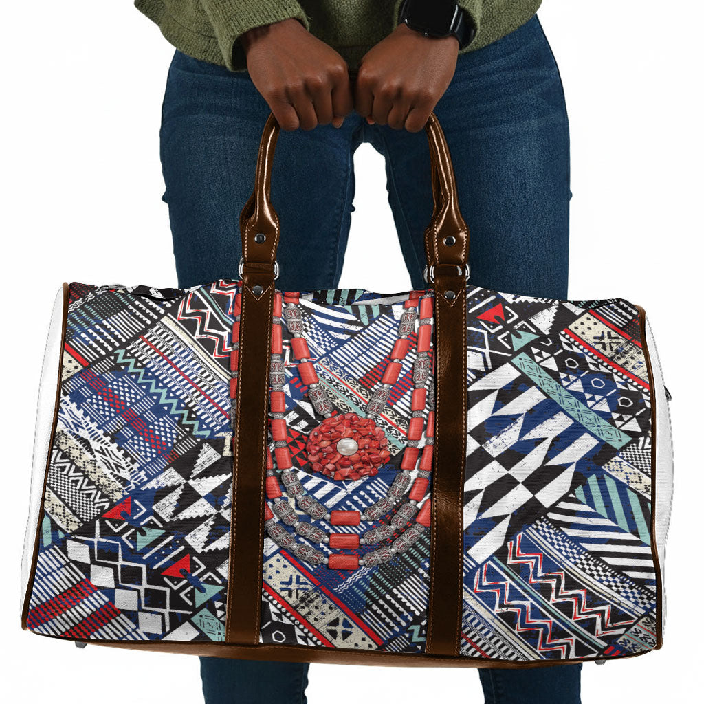 Nigeria Traditional Coral Bead Attire Travel Bag Tribal African Style