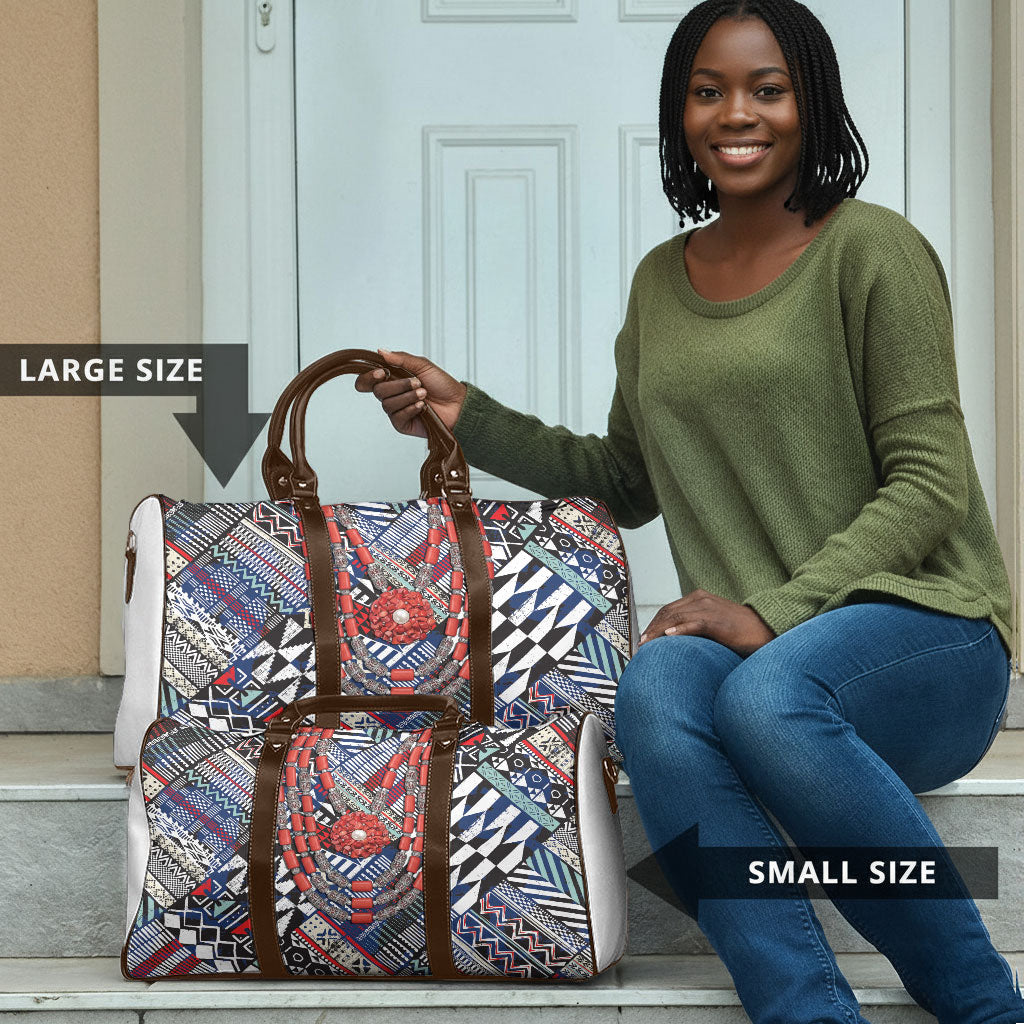 Nigeria Traditional Coral Bead Attire Travel Bag Tribal African Style