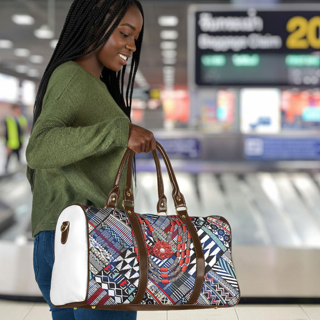 Nigeria Traditional Coral Bead Attire Travel Bag Tribal African Style