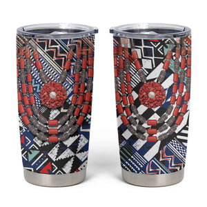 Nigeria Traditional Coral Bead Attire Tumbler Cup Tribal African Style