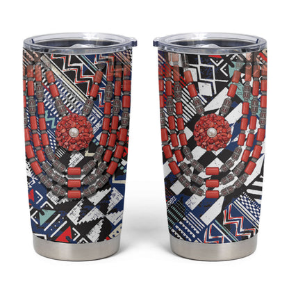 Nigeria Traditional Coral Bead Attire Tumbler Cup Tribal African Style