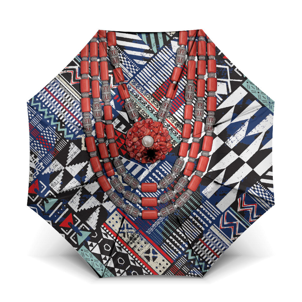 Nigeria Traditional Coral Bead Attire Umbrella Tribal African Style