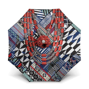 Nigeria Traditional Coral Bead Attire Umbrella Tribal African Style
