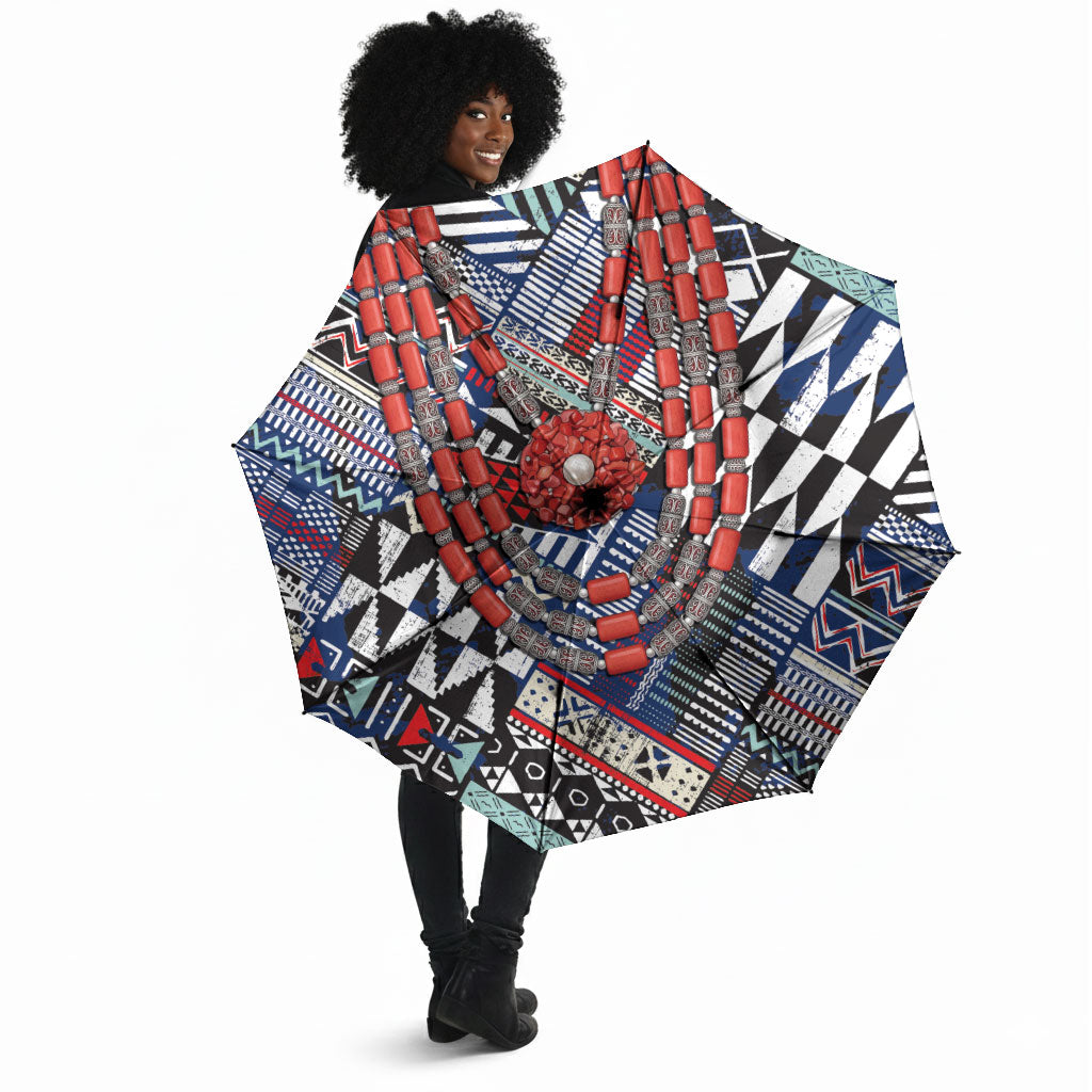 Nigeria Traditional Coral Bead Attire Umbrella Tribal African Style