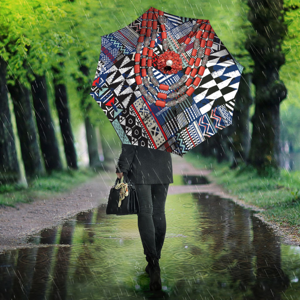 Nigeria Traditional Coral Bead Attire Umbrella Tribal African Style
