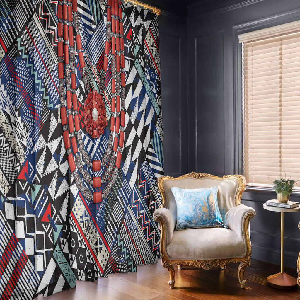 Nigeria Traditional Coral Bead Attire Window Curtain Tribal African Style