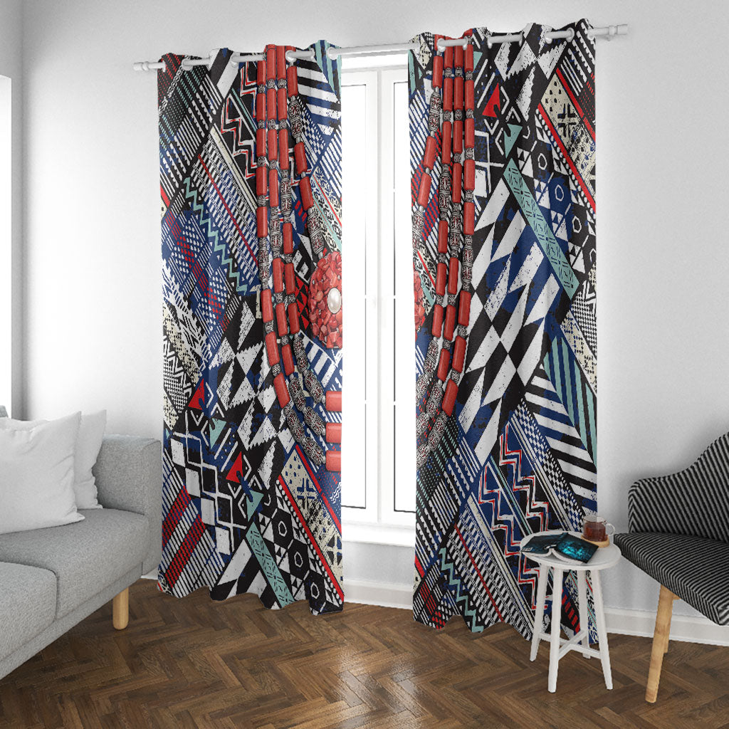 Nigeria Traditional Coral Bead Attire Window Curtain Tribal African Style