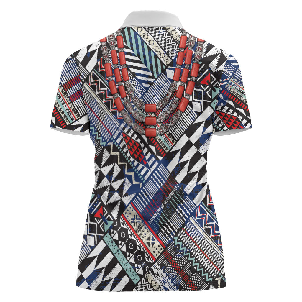 Nigeria Traditional Coral Bead Attire Women Polo Shirt Tribal African Style