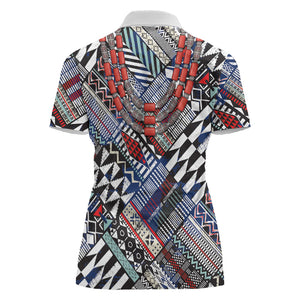 Nigeria Traditional Coral Bead Attire Women Polo Shirt Tribal African Style
