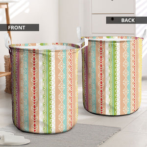 Nigerian Aso Oke African Ethnic Stripes Laundry Basket