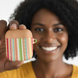 Nigerian Aso Oke African Ethnic Stripes AirPods Case