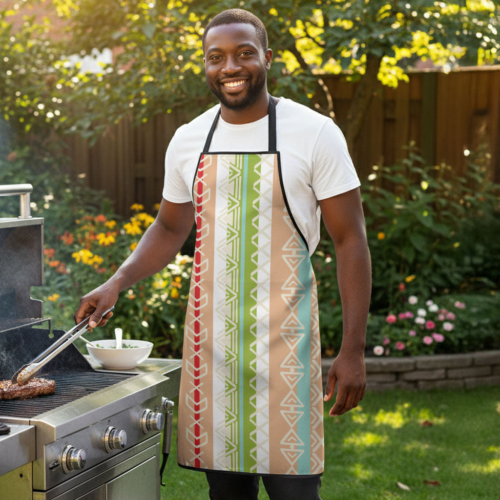 Nigerian Aso Oke African Ethnic Stripes Apron