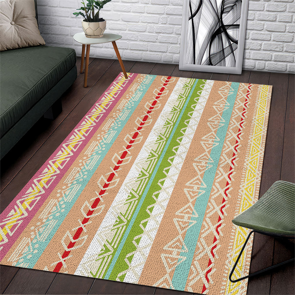 Nigerian Aso Oke African Ethnic Stripes Area Rug
