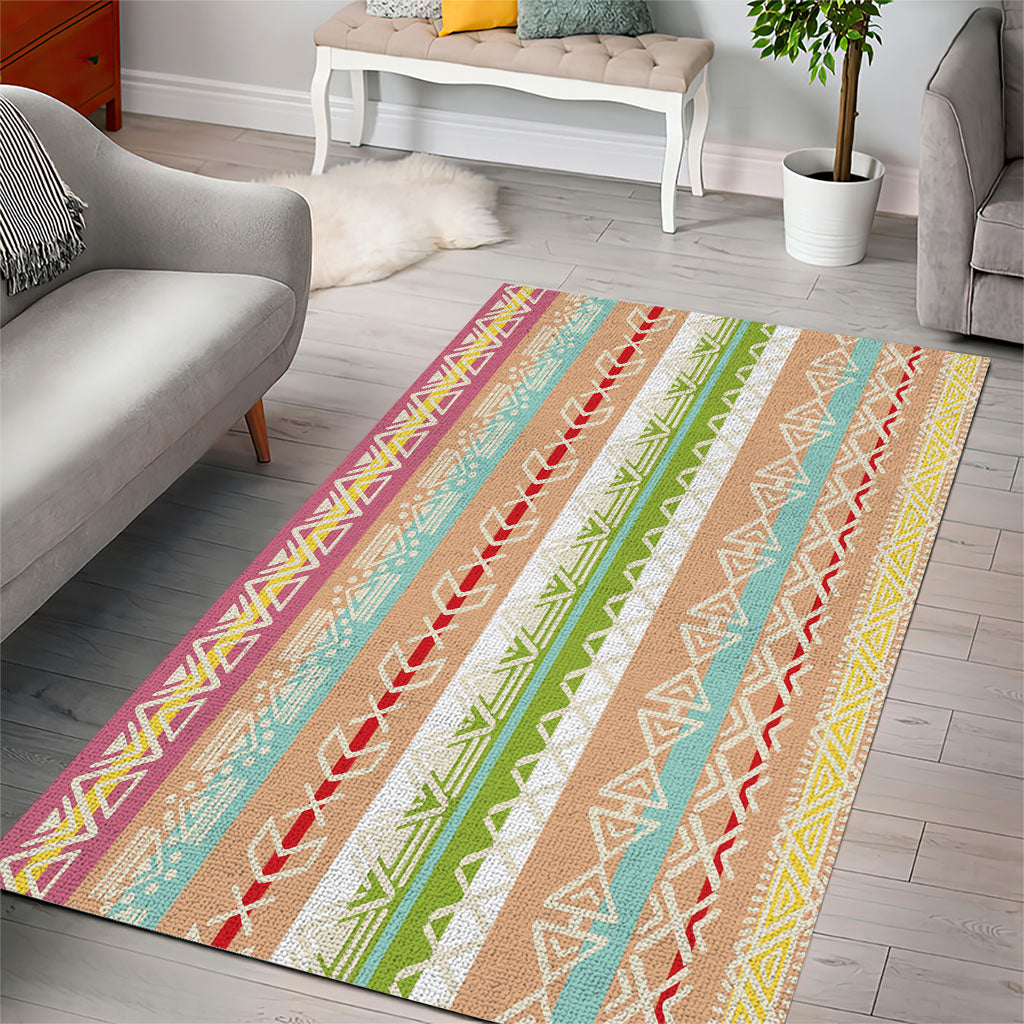 Nigerian Aso Oke African Ethnic Stripes Area Rug