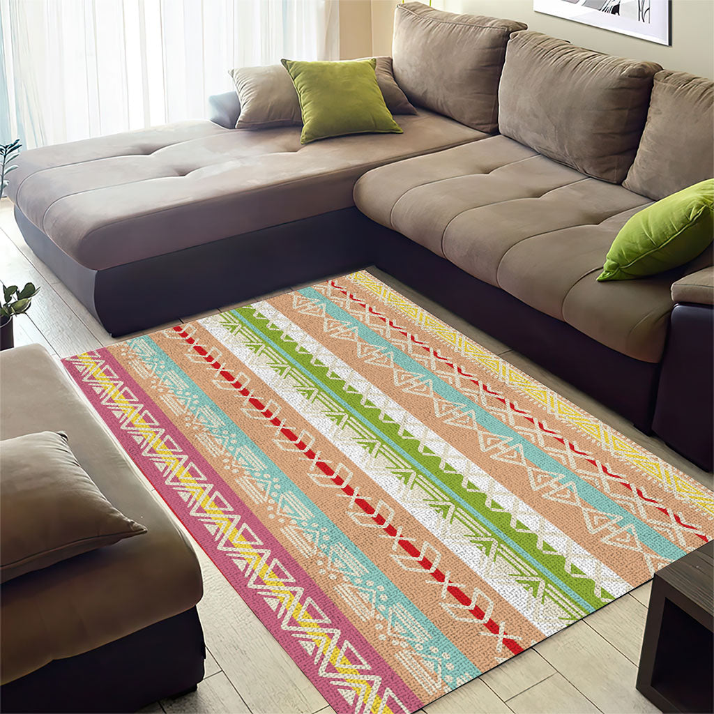 Nigerian Aso Oke African Ethnic Stripes Area Rug