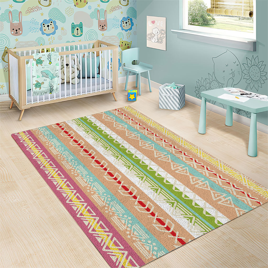 Nigerian Aso Oke African Ethnic Stripes Area Rug