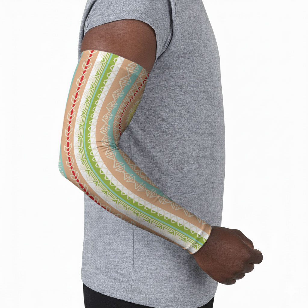 Nigerian Aso Oke African Ethnic Stripes Arm Sleeves