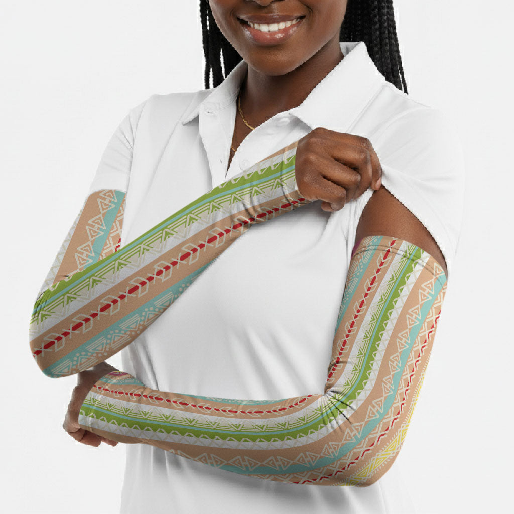 Nigerian Aso Oke African Ethnic Stripes Arm Sleeves