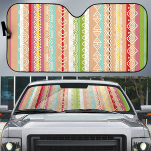 Nigerian Aso Oke African Ethnic Stripes Auto Sun Shade