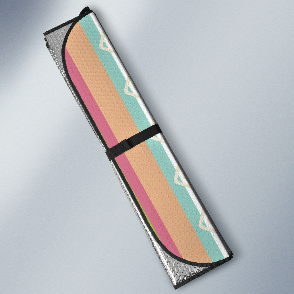 Nigerian Aso Oke African Ethnic Stripes Auto Sun Shade