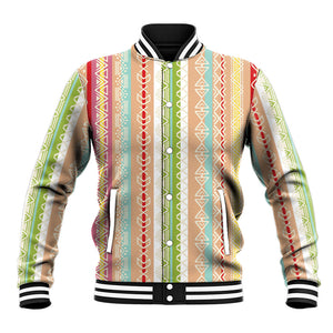 Nigerian Aso Oke African Ethnic Stripes Baseball Jacket