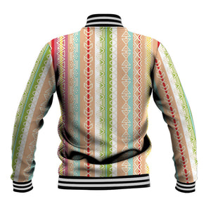 Nigerian Aso Oke African Ethnic Stripes Baseball Jacket