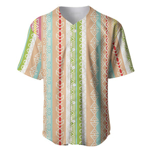 Nigerian Aso Oke African Ethnic Stripes Baseball Jersey