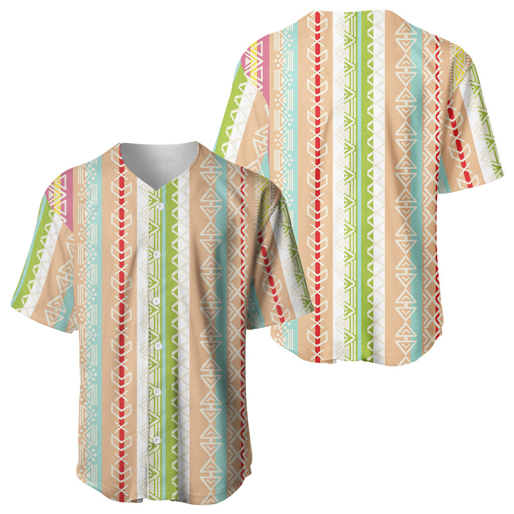 Nigerian Aso Oke African Ethnic Stripes Baseball Jersey