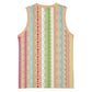 Nigerian Aso Oke African Ethnic Stripes Basketball Jersey