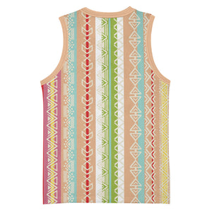Nigerian Aso Oke African Ethnic Stripes Basketball Jersey
