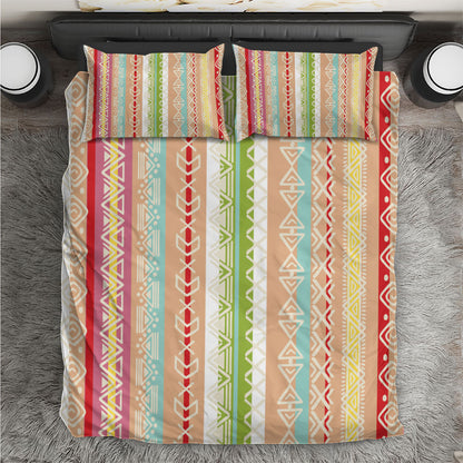 Nigerian Aso Oke African Ethnic Stripes Bedding Set