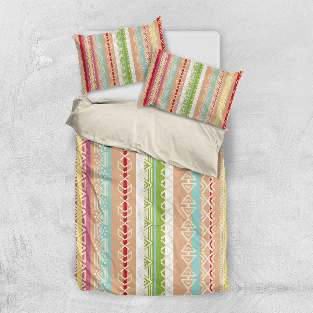 Nigerian Aso Oke African Ethnic Stripes Bedding Set