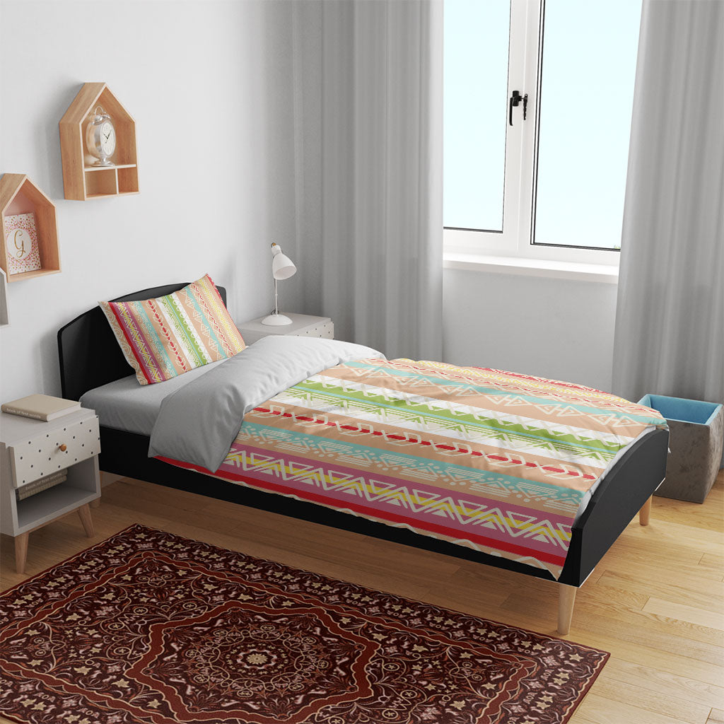 Nigerian Aso Oke African Ethnic Stripes Bedding Set
