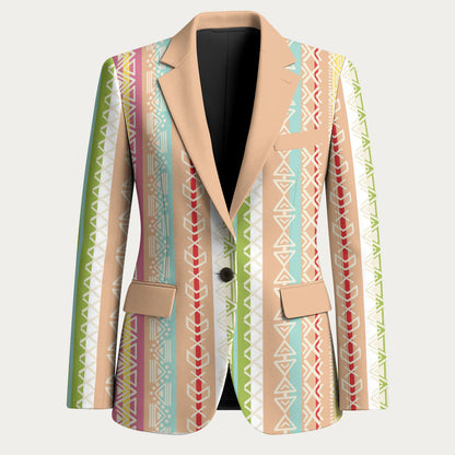 Nigerian Aso Oke African Ethnic Stripes Blazer