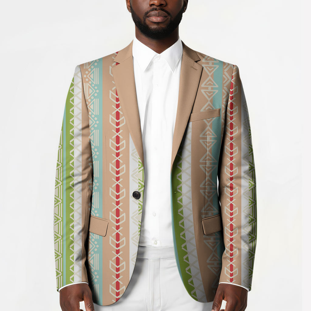 Nigerian Aso Oke African Ethnic Stripes Blazer