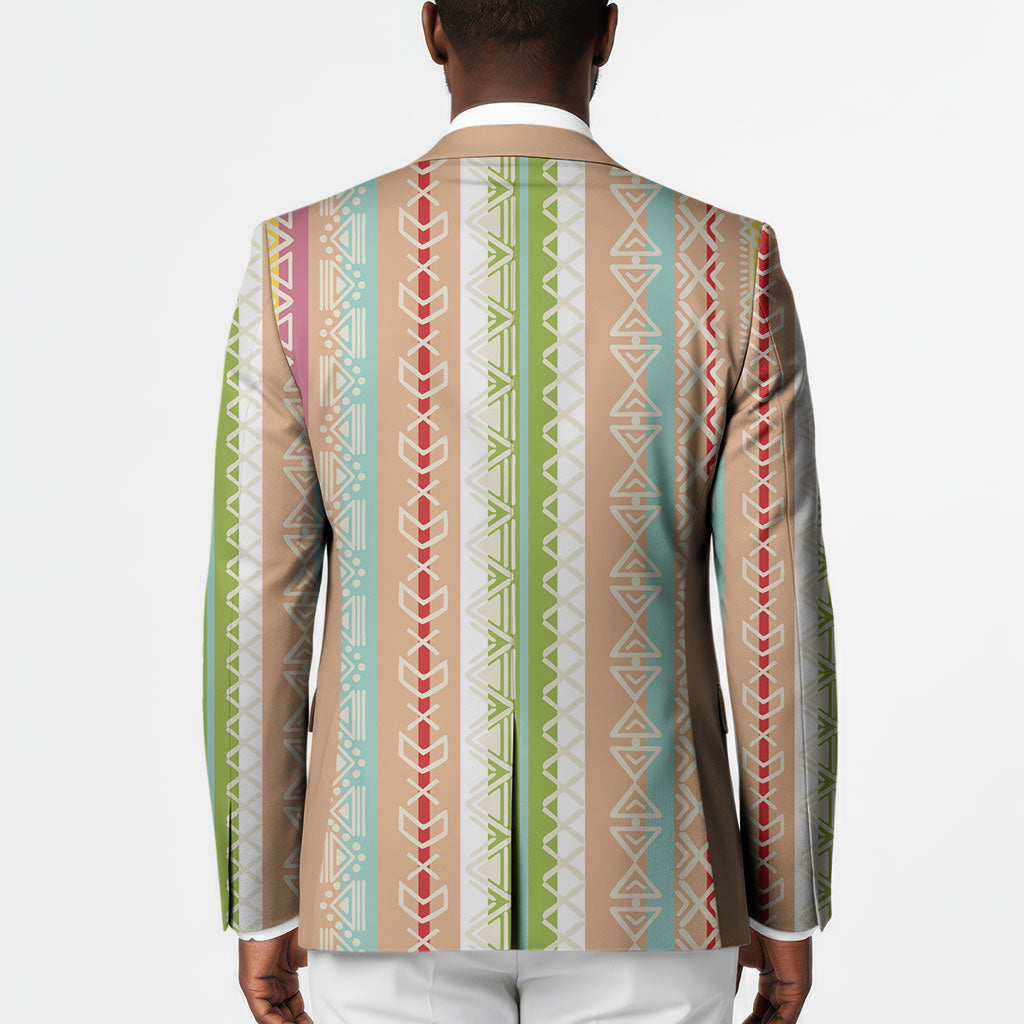 Nigerian Aso Oke African Ethnic Stripes Blazer